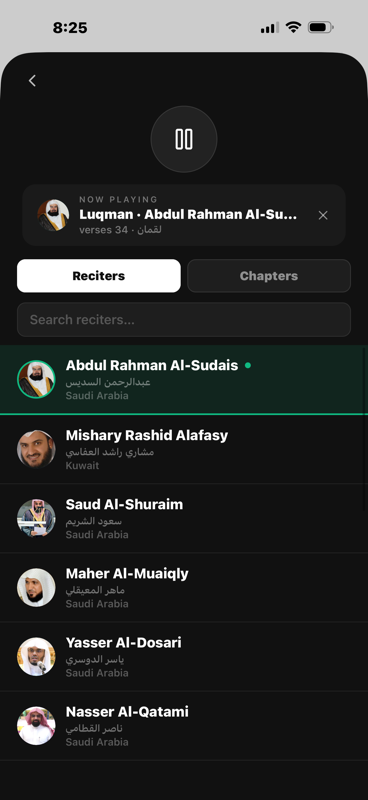 Choose your reciter